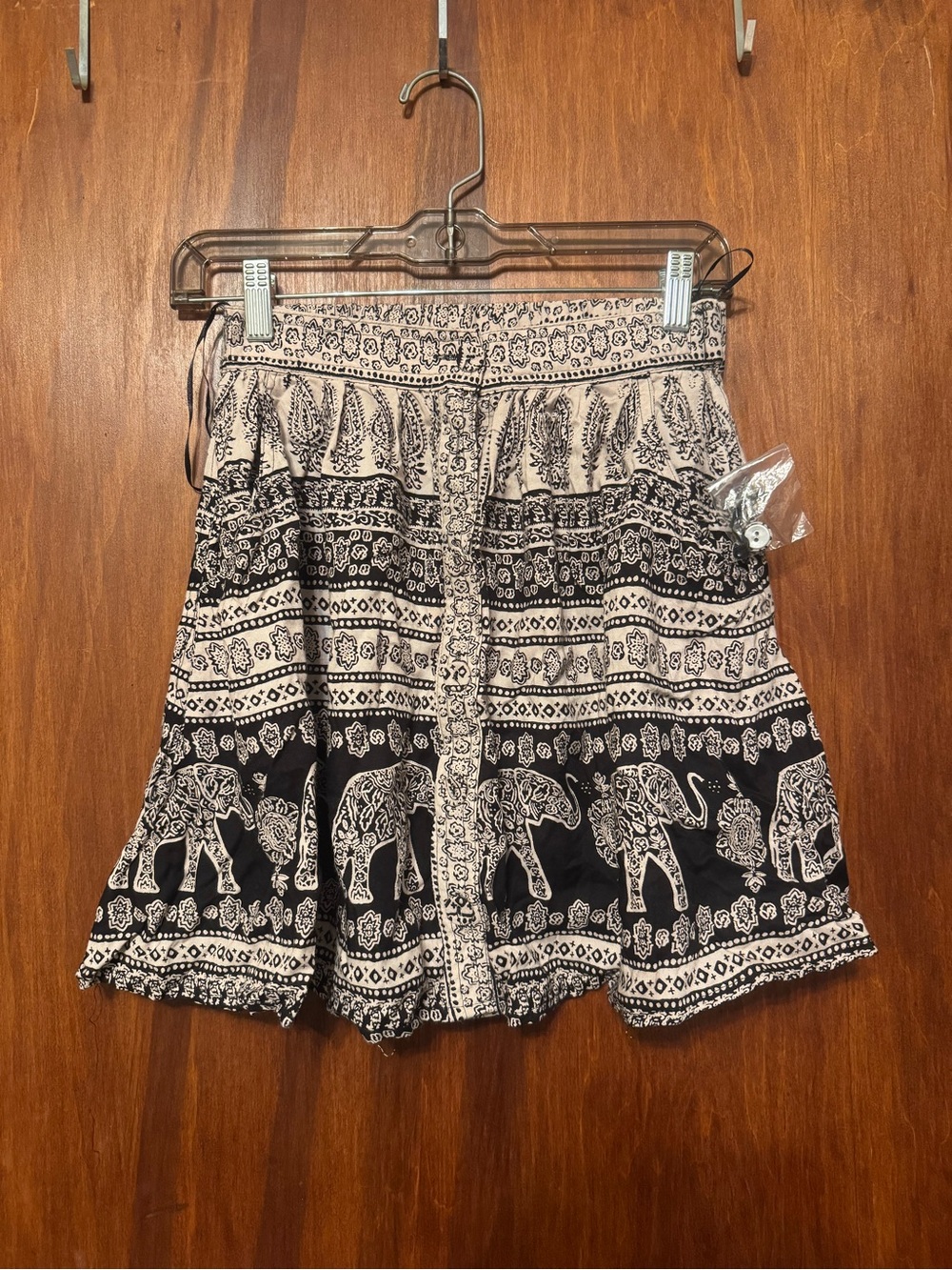 Boho Y2K Elephant and Geoprint Button Up Skirt Size Medium